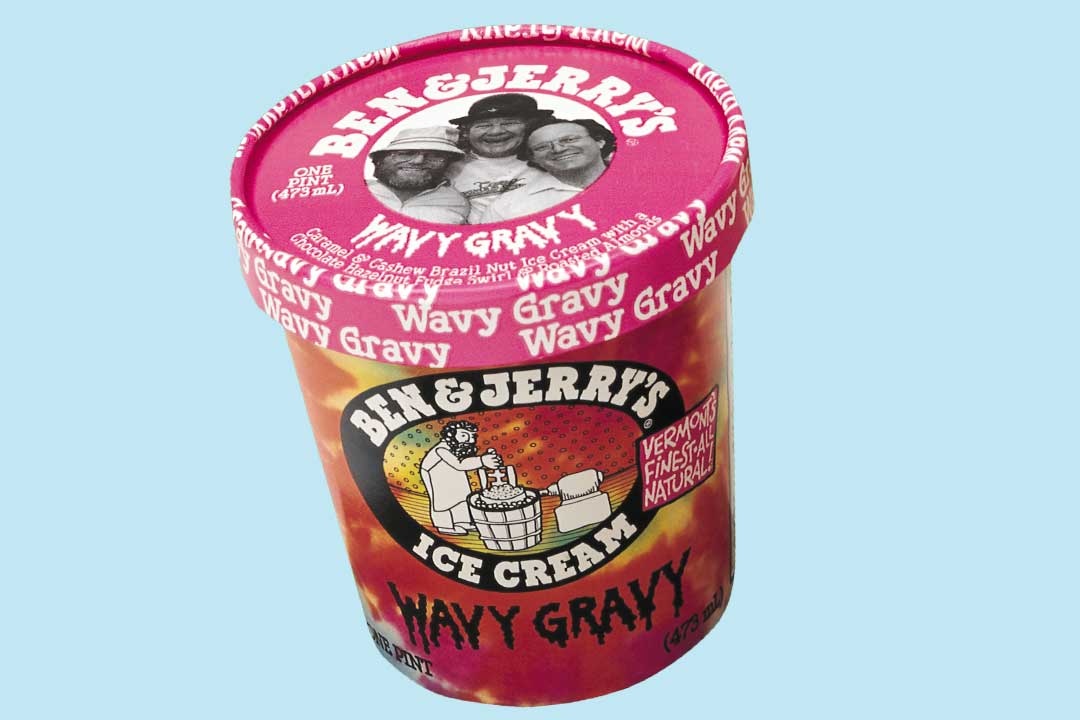 Old pint packaging of Wavy Gravy