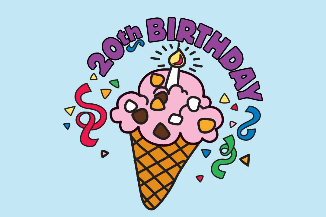 20th Birthday with ice cream cone